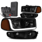 LED Tube Tinted/Amber Headlights for GMC Sierra (2001–2007)