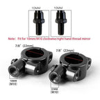 7/8" Black Motorcycle Handle Bar Mirror Mount Holder Clamp Adaptor