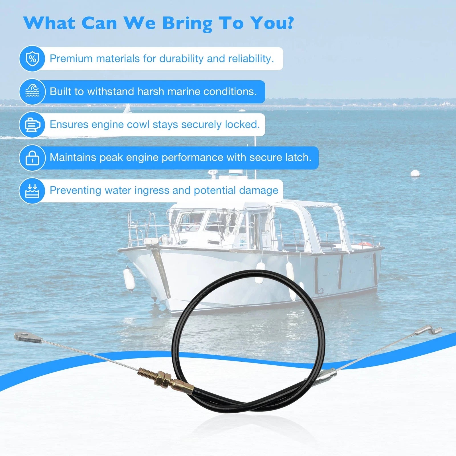 Lower Cowl Latch Cable for Mercury Verado 200-400