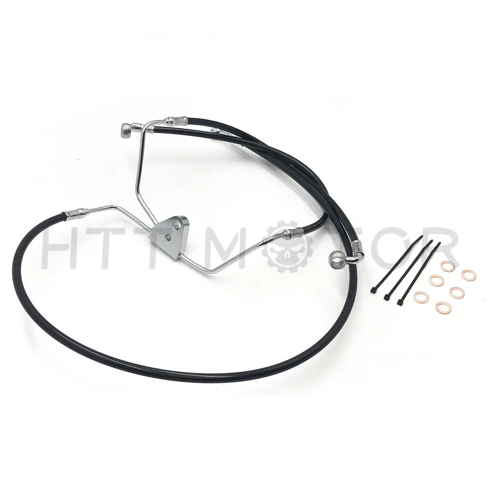 Front 12" Black Vinyl Brake Line Kit for Harley Touring (2008–2013)