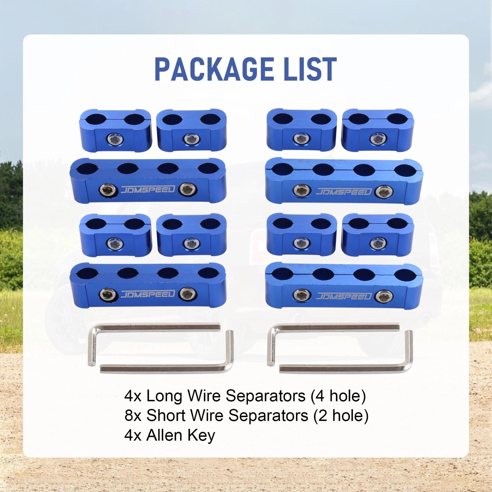 Set of 12 Blue Engine Wire Separators for Universal Use (8mm, 9mm, 10mm)