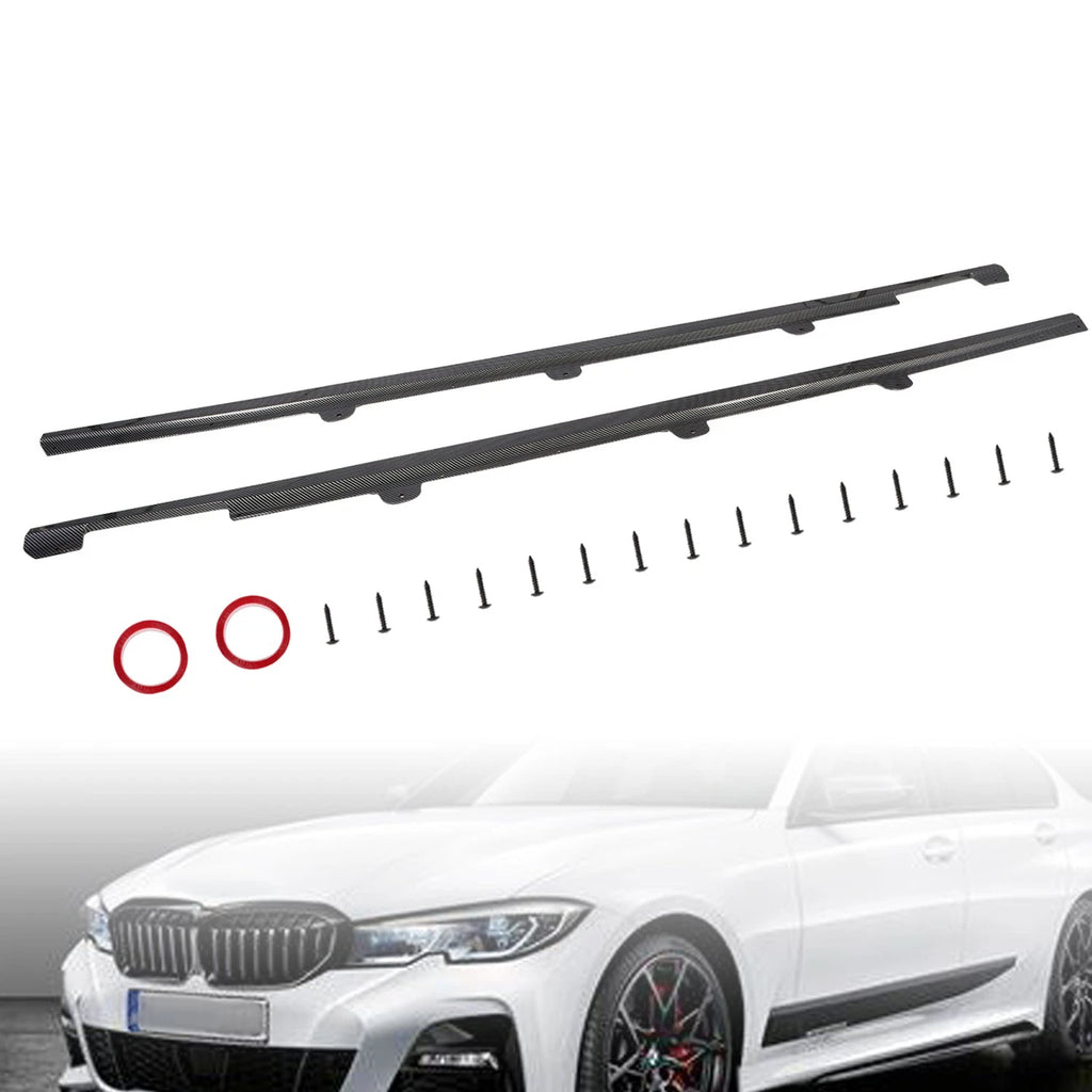 CMST Carbon Fiber Style Side Skirt Extension Panel for BMW G20 330i M340i (2019–2024)