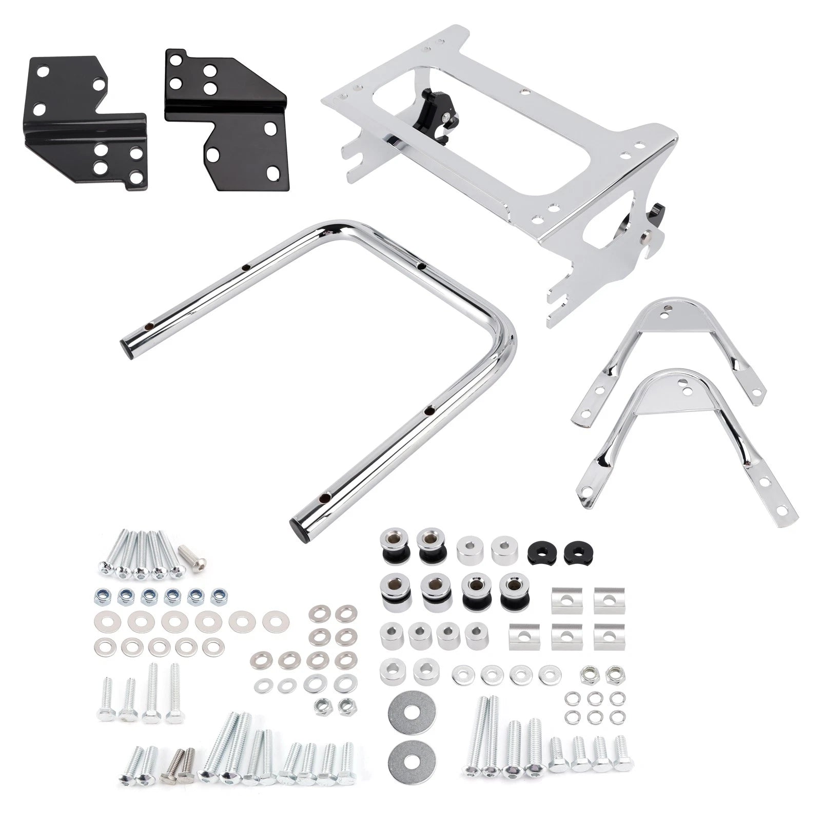 Detachable Two Up Tour Mounting Pack Rack Chrome for Touring Model (1996–2008)