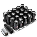 Set of 16 Aluminum Silver Rim Lock Nuts + Adapter M12x1.5 for