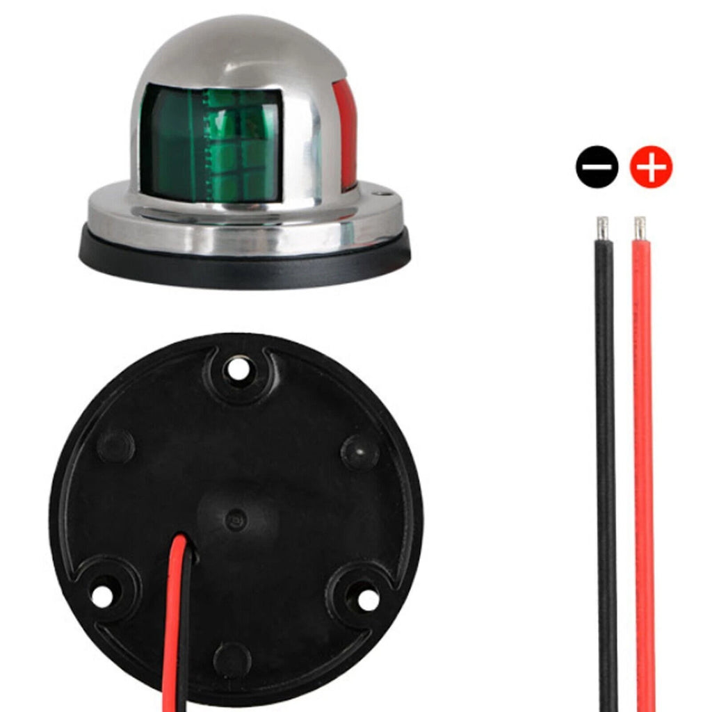 2X LED Stainless Steel Bi-Color Bow Navigation Light for Marine Boat Yacht