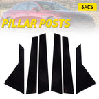 Set of 4 Glossy Black Pillar Posts Window Trim Covers for Genesis G80 (2015–2022)