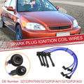 Set of 4 Spark Plug Wire Ignition Coil Cables No. 32722P2FA01 for Honda Civic (1992–2000)