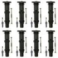 Set of 8 NGK Laser Platinum Spark Plugs & Coil Boots for C216 CL 209 CLK 219 CLS V8