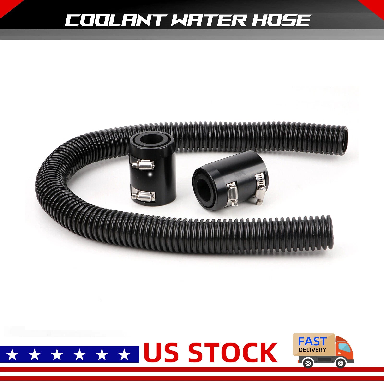 36" Flexible Stainless Steel Radiator Hose Kit Universal Coolant Water Hose