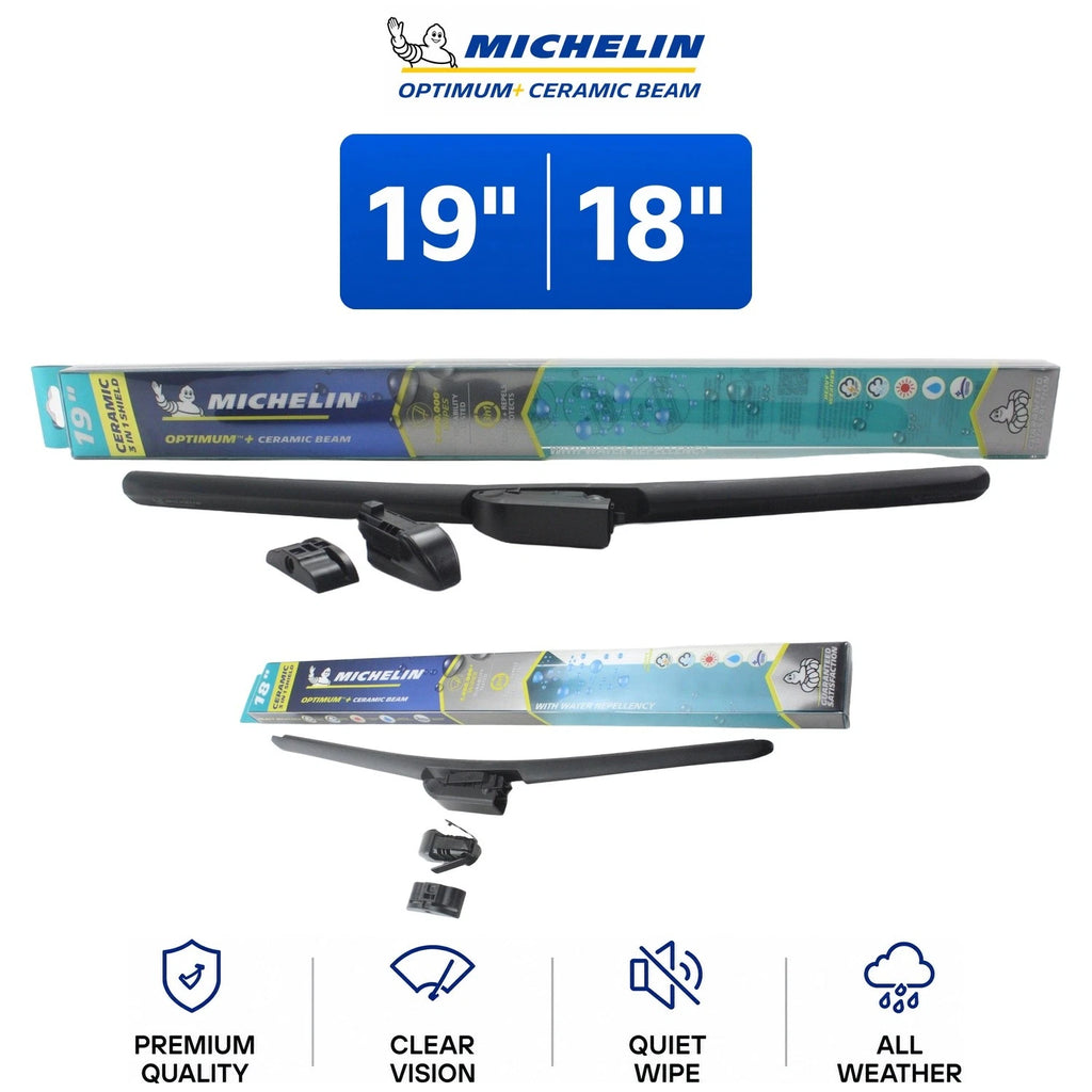 Set of 2 Michelin Optimum+ 19"/18" Ceramic Wiper Blades for Mercedes (1973–1980)