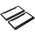 2X Stainless Steel Black License Plate Frame Tag Cover Caps