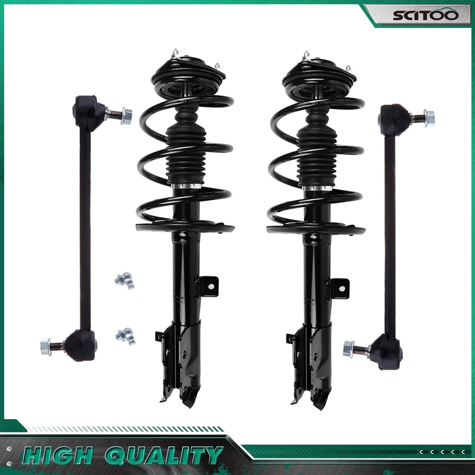 Front Complete Strut Assemblies & Sway Bar End Links for Jeep Compass Patriot (2007–2017)