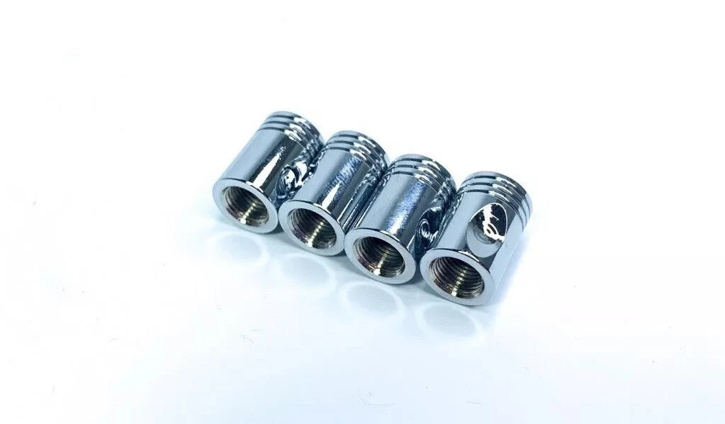 Valve Stem Air Caps Chrome Set of 4 for Tire Wheel (Universal) (—–—)