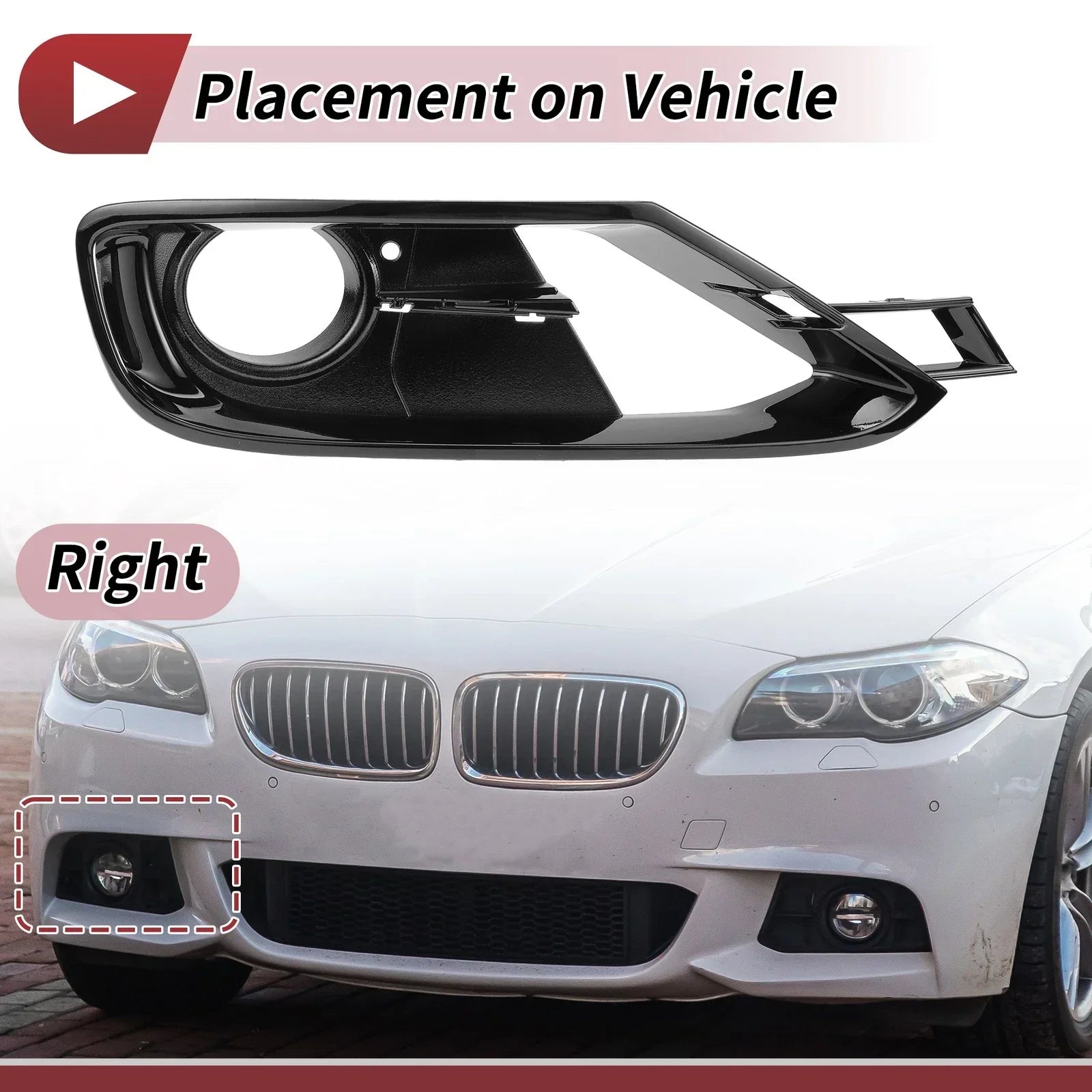 1 Pc Front Right Fog Light Grill for BMW 3 Series (2012-2017)