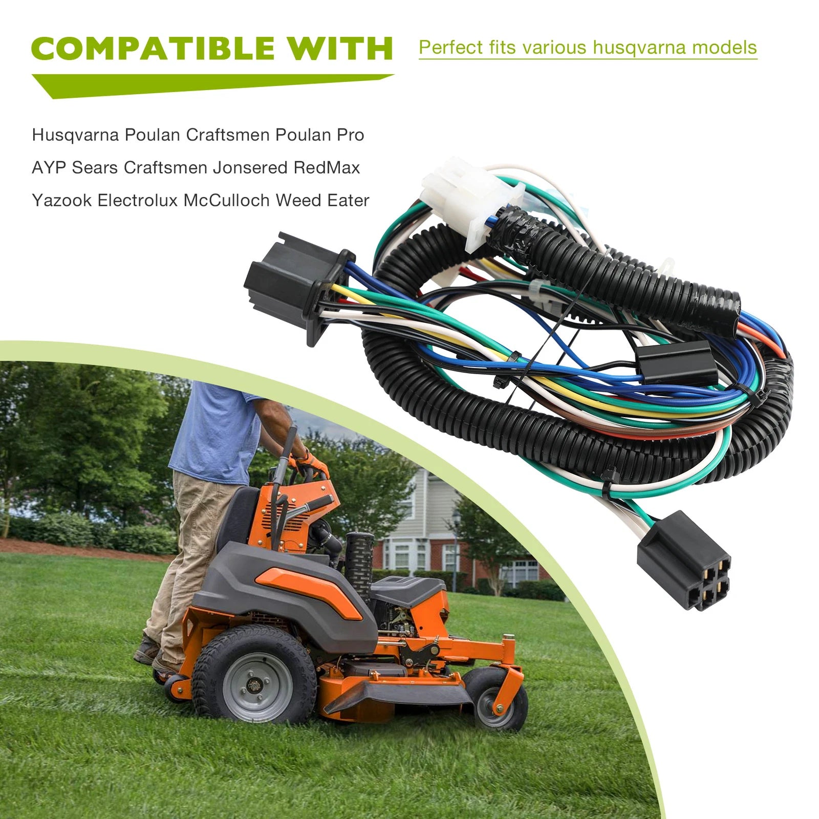 Ignition Wire Harness for Husqvarna 2246, Poulan PP19A42, Craftsman (581023101)