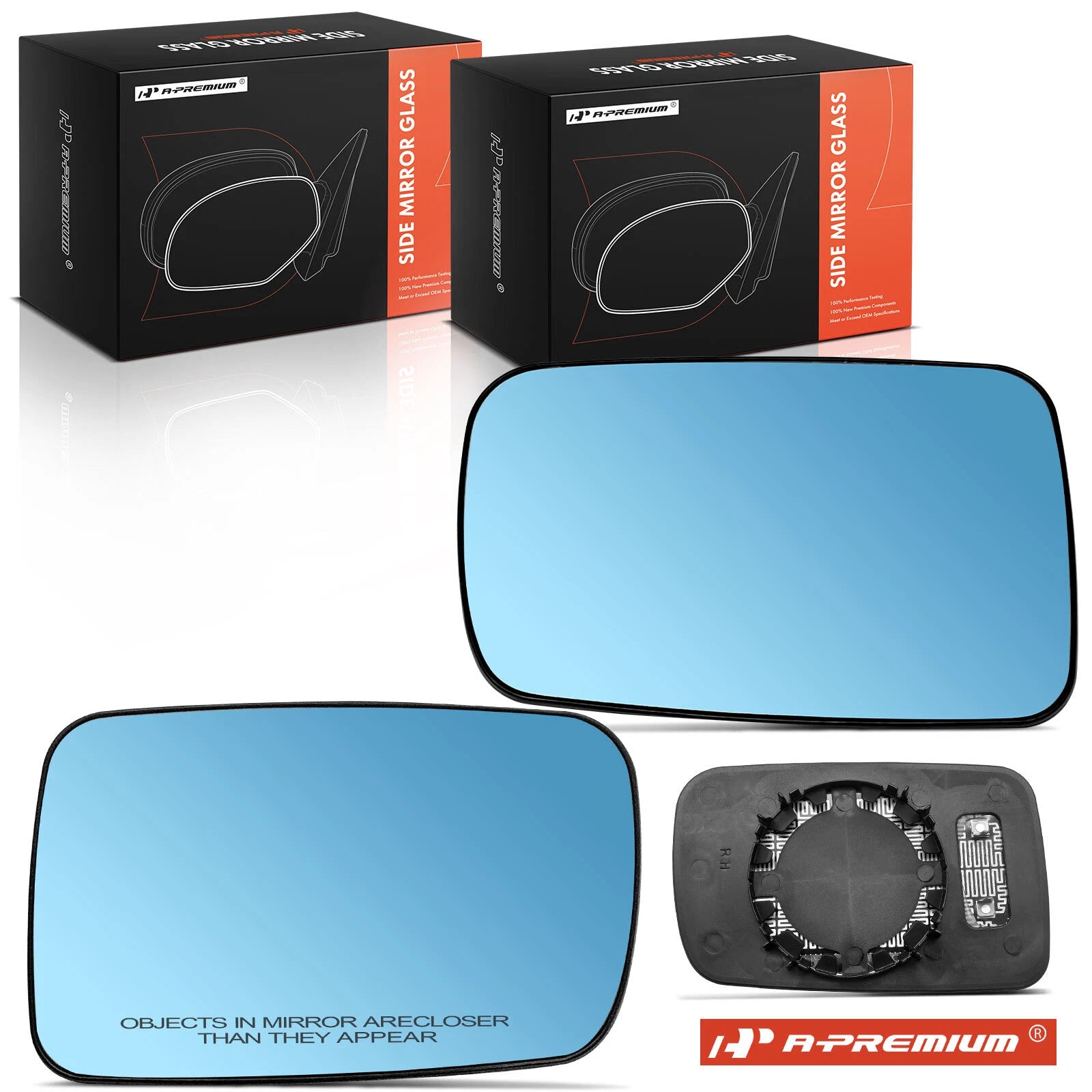 Pair Heated Blue Power Mirror Glass for BMW 323Ci 325Ci 745i 760i (2000–2006)