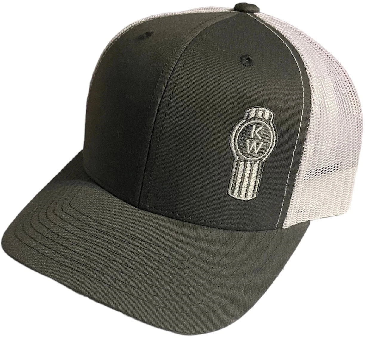 Snapback Mesh Cap for Kenworth Trucks (Classic Charcoal Gray & White)