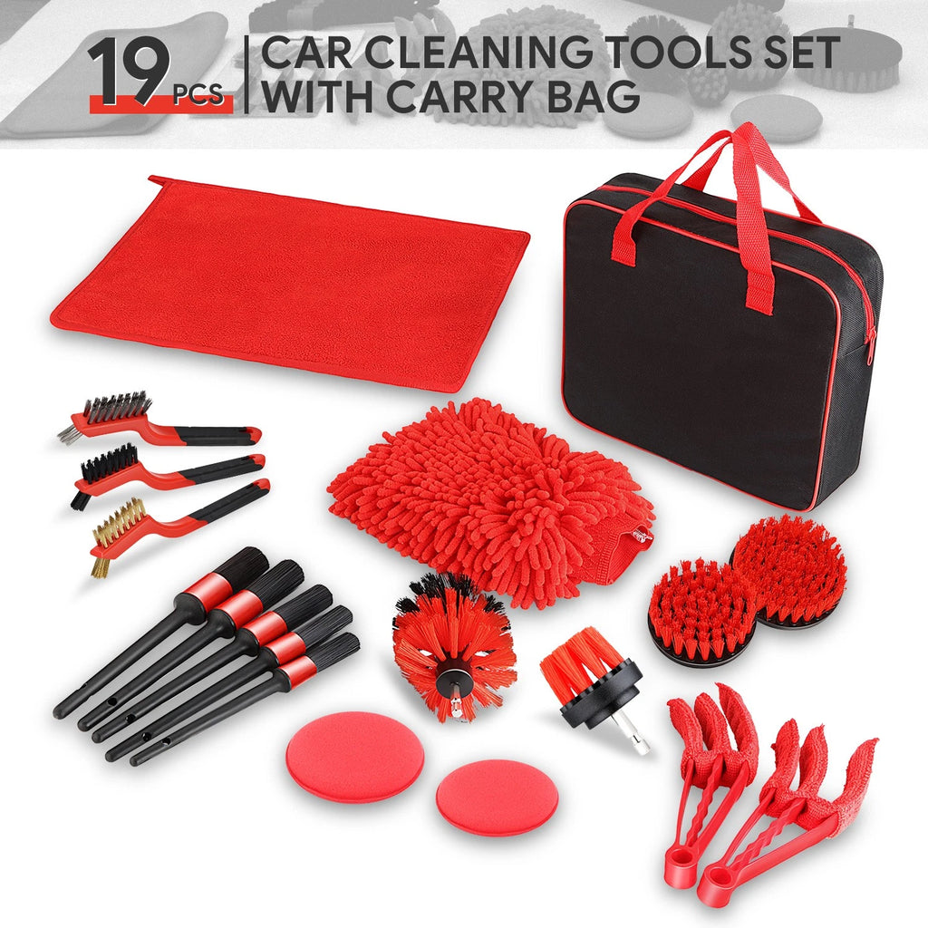19-Piece Car Wash Cleaning Kit for All Vehicles (Interior Exterior)