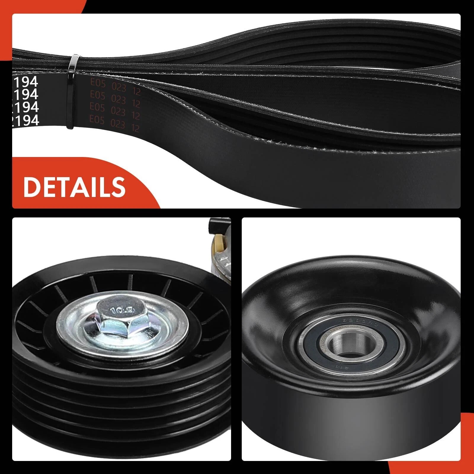 3X Serpentine Belt Drive Component Kit for Ford Explorer (1997-1999)