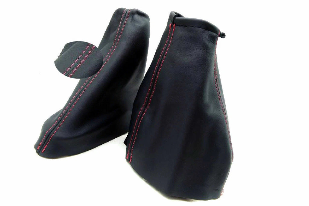 Manual and E Brake Boot Set for Ford Focus (2000–2007) Red Stitch