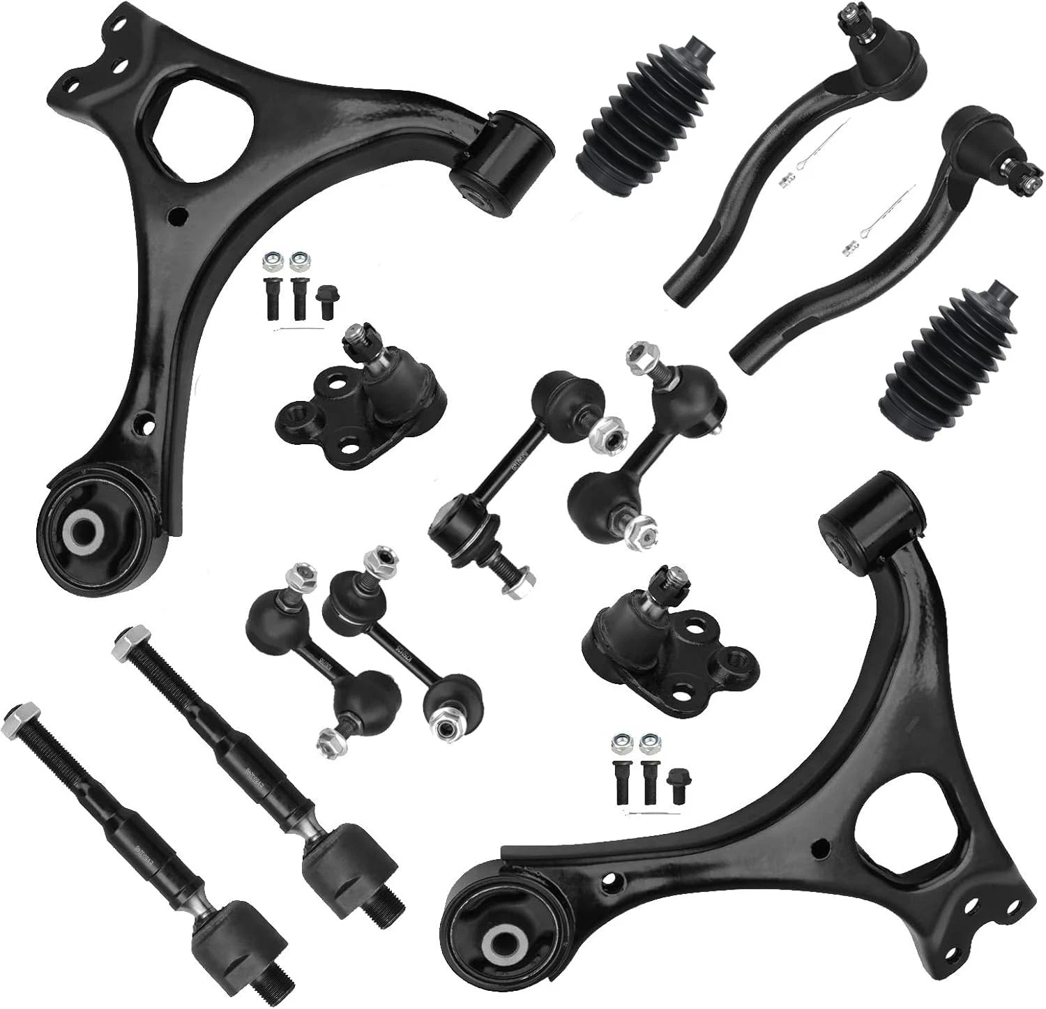 Set of 4 Front Lower Control Arms Ball Joints Sway Bars Tie Rods for Honda Civic (2006–2011)
