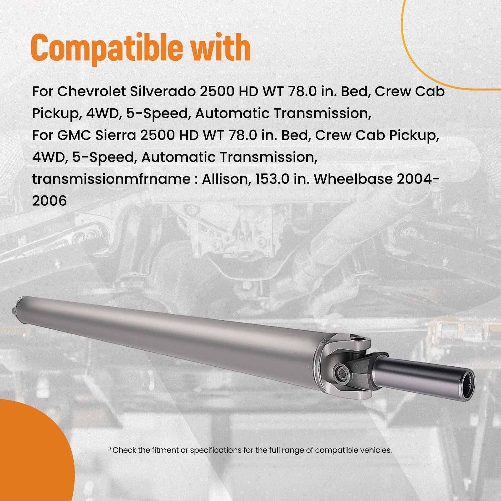 Drive Shaft Assembly for Chevrolet Silverado 2500 HD GMC Sierra 2500HD (4WD)