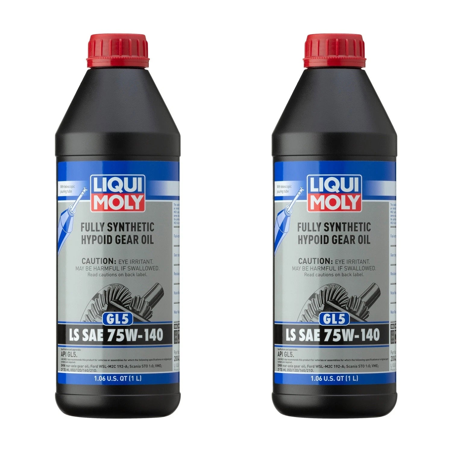 2X 1L Liqui Moly Fully Synthetic Hypoid Gear Oil GL5 LS SAE 75W-140 for