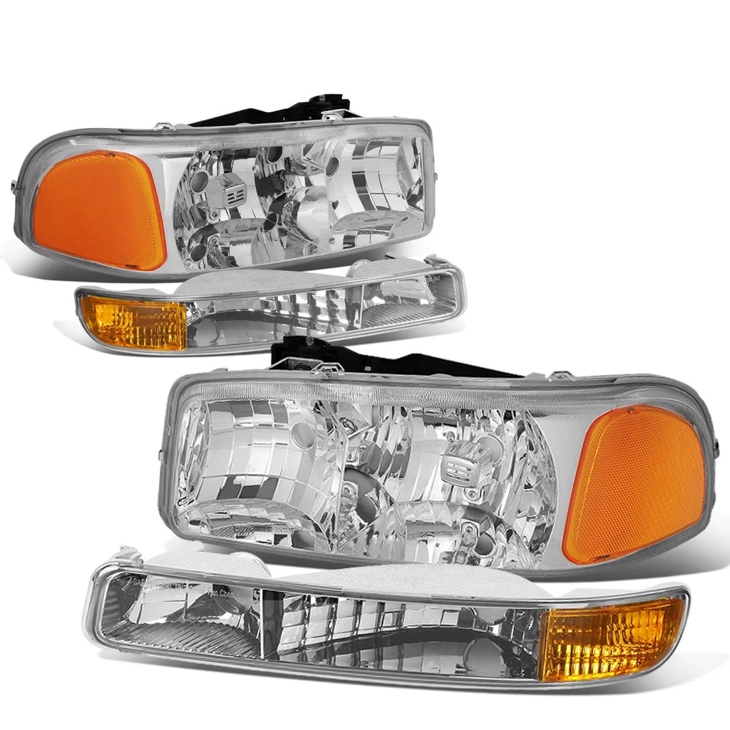 Chrome Housing Amber Corner Headlight for GMC Sierra/Yukon (1999–2007)
