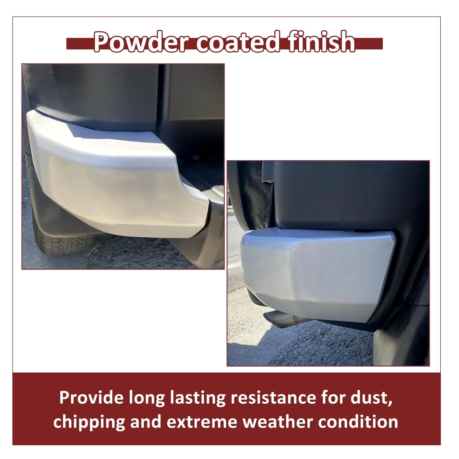 Set of 2 Rear Corner Bumper End Caps for Toyota FJ Cruiser (2007–2014) Silver