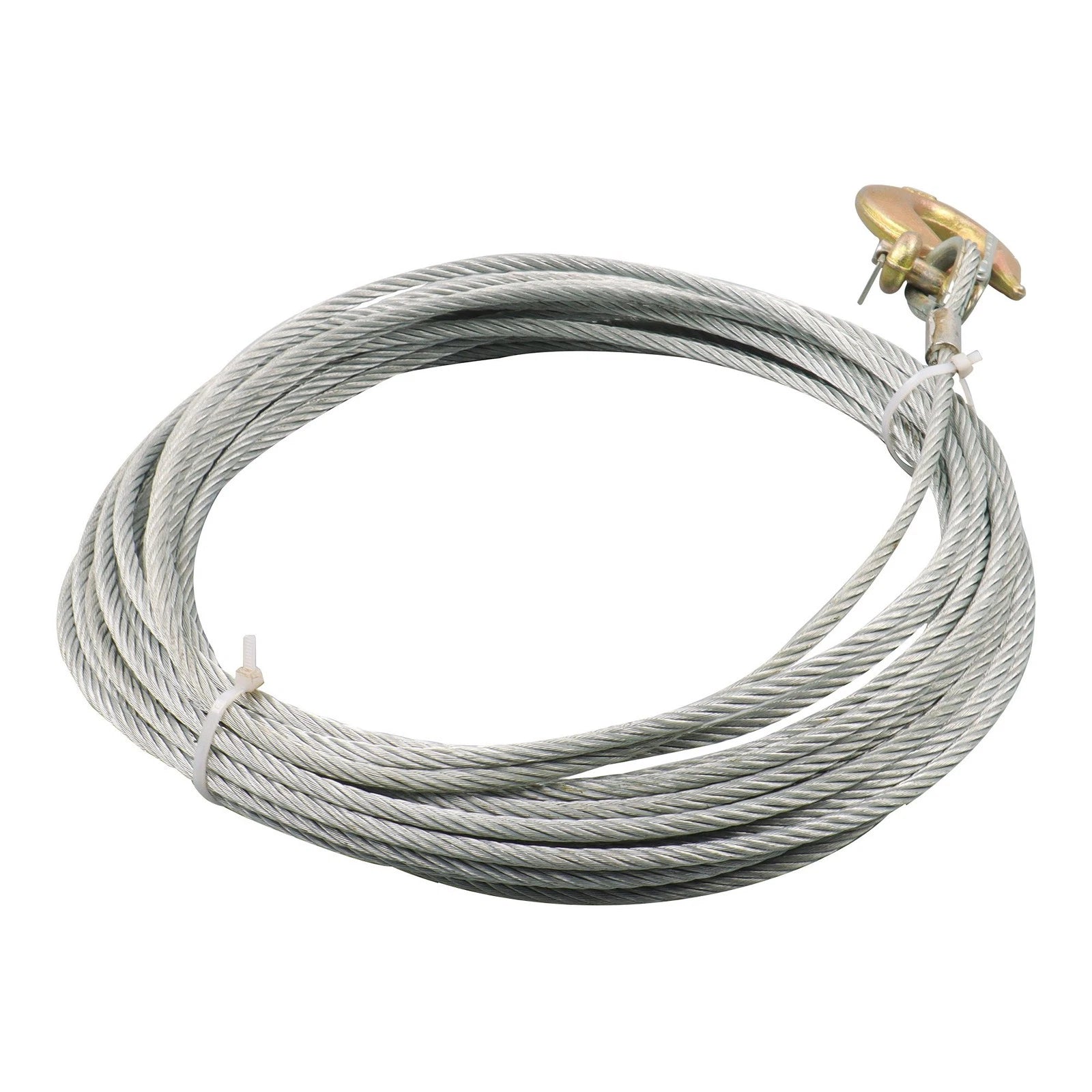1/4" Galvanized Steel Winch Cable 50 Ft 7x19 Strands with 5/16" Hook