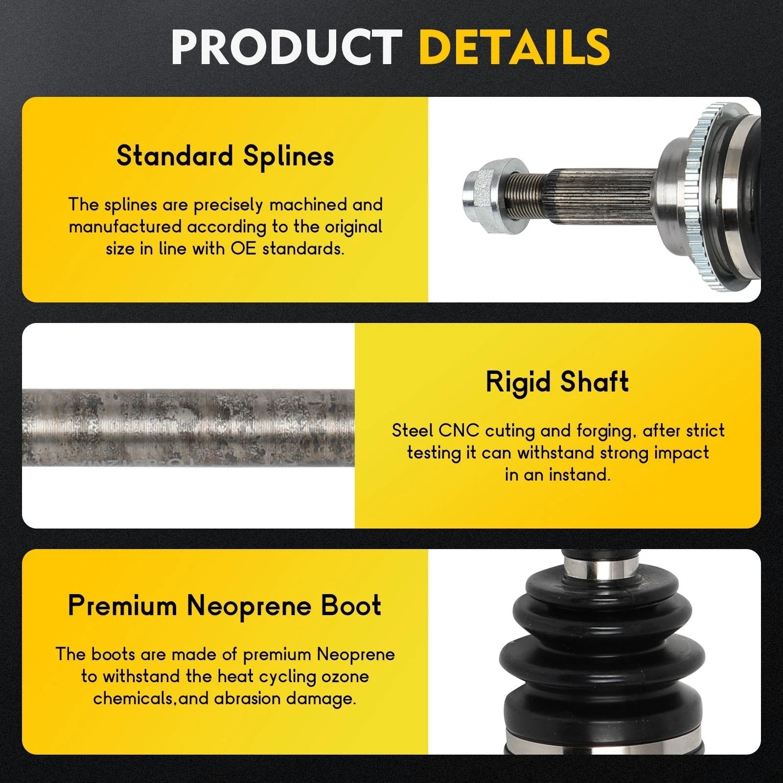 CV Axle Assembly Set for Toyota Sienna (2011–2020) AWD