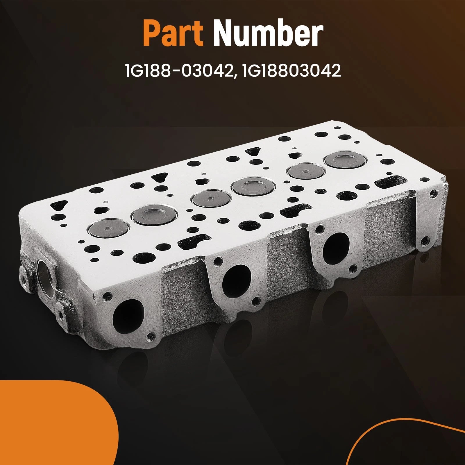 Complete Cylinder Head Assy w/ Valves for Kubota D1305 (FZ2400, F2560E, RTV1100)
