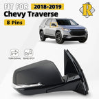 Side Mirror for Chevy Traverse (2018–2019) with Blind Spot & Turn Signal 8 Pin