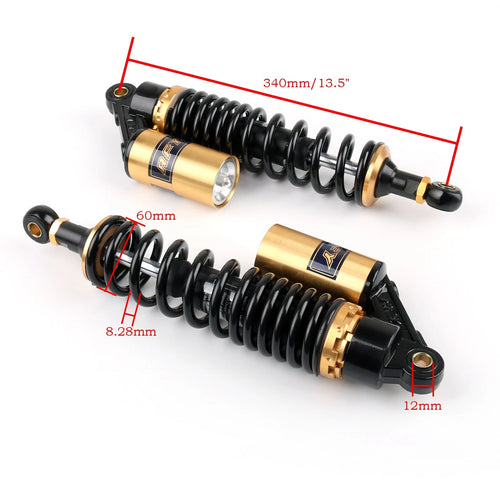 1 Pair 13.5" 340mm Air Shocker Rear Shock Absorbers for Ducati
