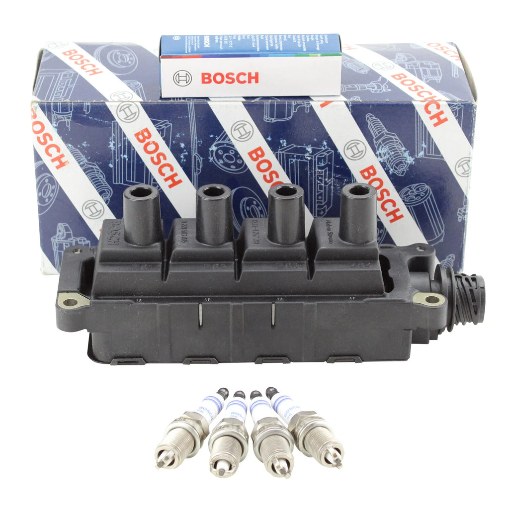 Bosch Ignition Coil & 4 Nickel Spark Plugs for BMW 318i 318is Z3 (1992–2002)