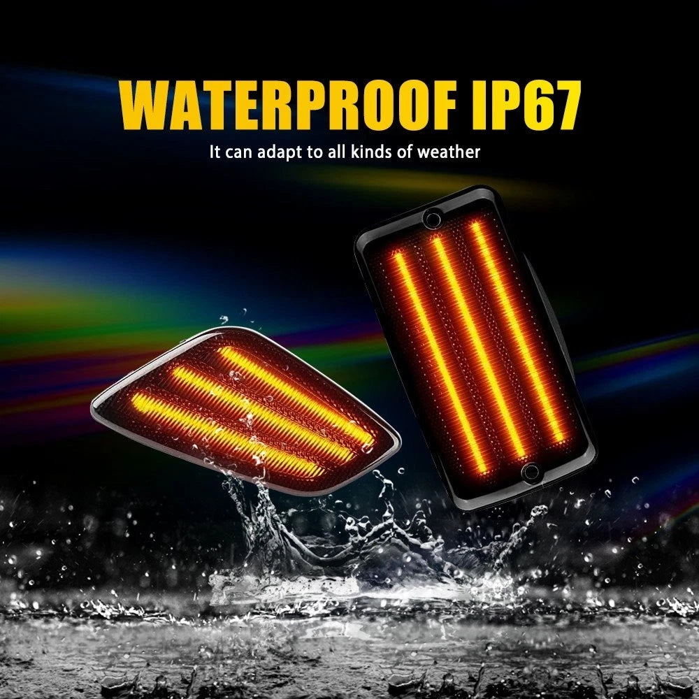 Dynamic Yellow LED Side Markers for Jeep Wrangler TJ (1997–2006)