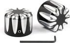 Black CNC Cut Axle Nut Cover for Harley Electra Street Road Glide