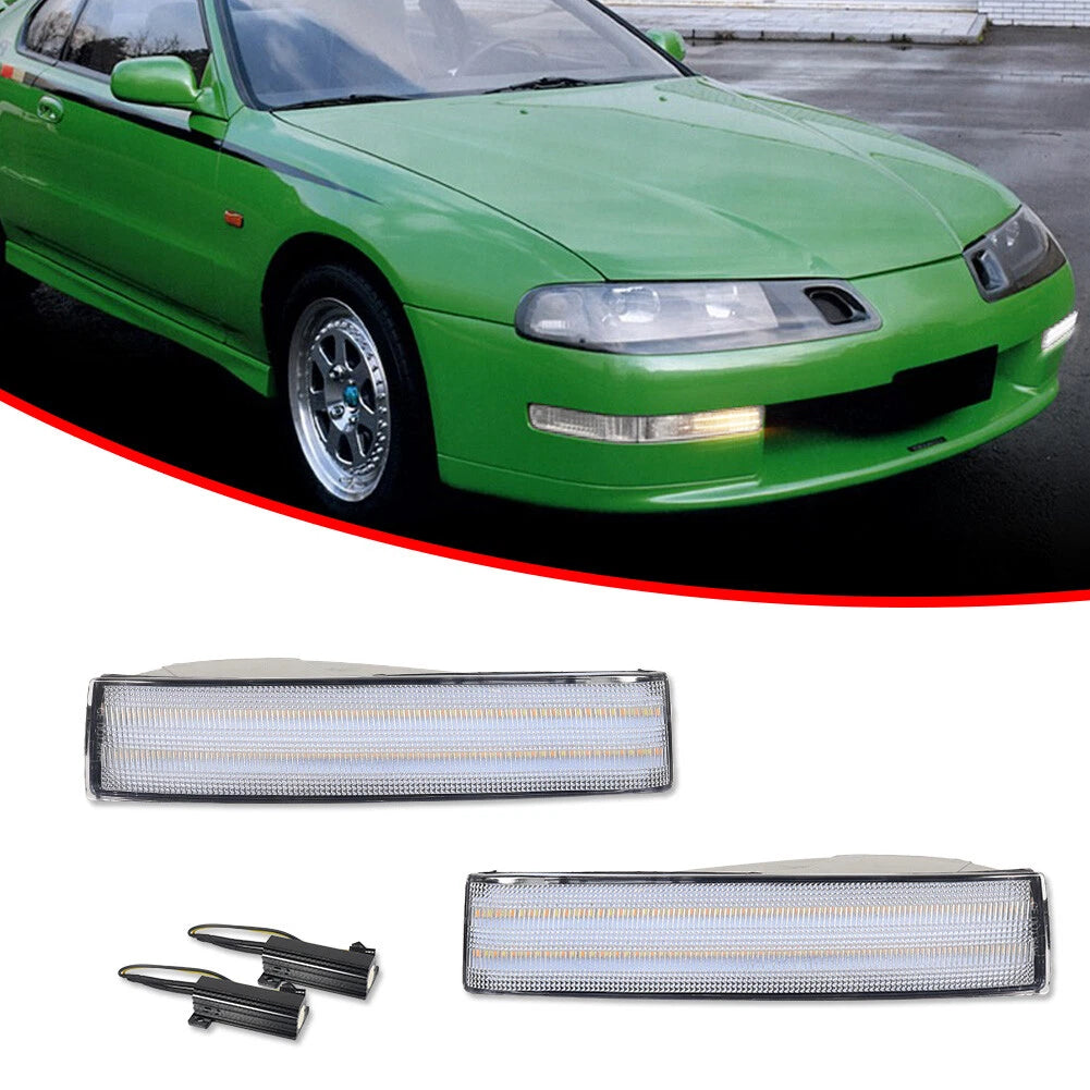 2X Clear Switchback LED Turn Signal Lights for Honda Prelude (1992–1996)