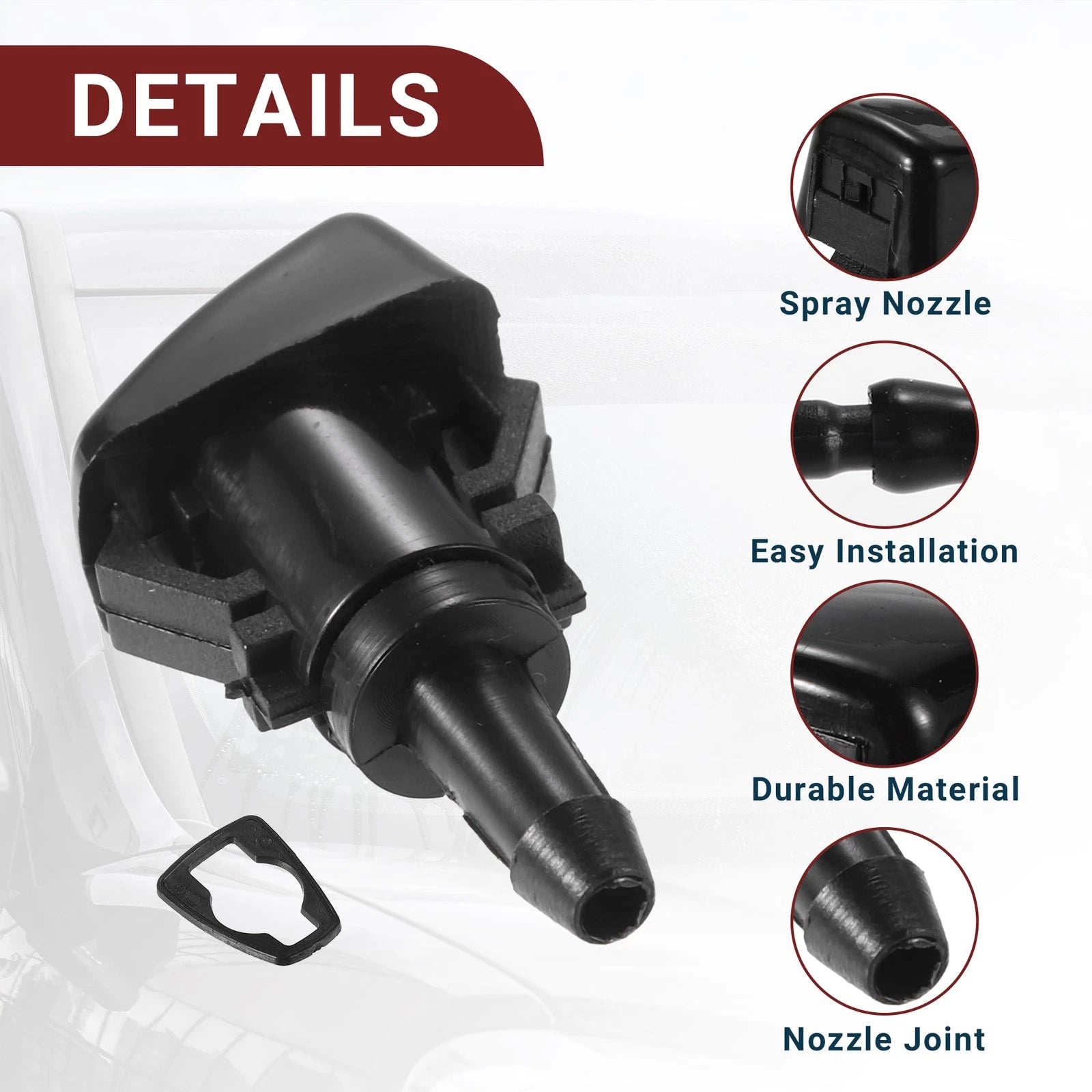 Windshield Washer Nozzle Set for GMC Envoy (2002–2009) with Hose & Connectors