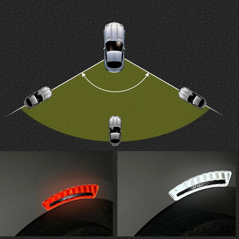 2 Red Reflective Stickers for Car Fenders (High Brightness)