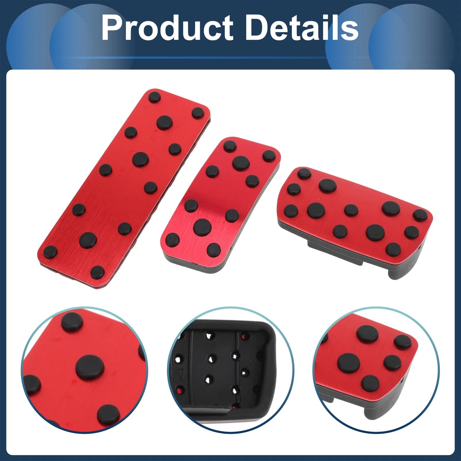 3 Pcs Automatic Foot Accelerator Pedal Covers for Subaru Forester (2006–2018) Red