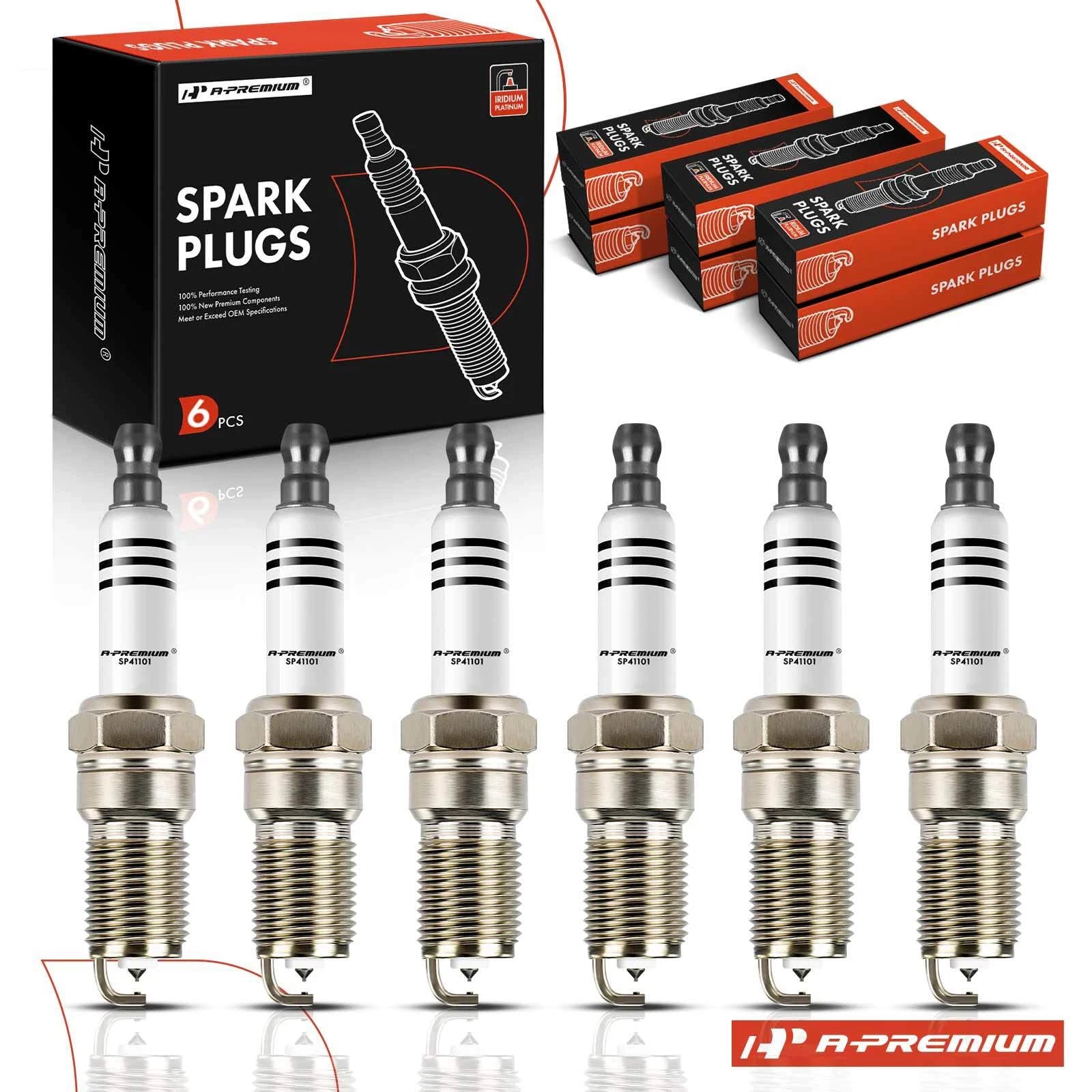 Set of 6 Iridium Platinum Spark Plugs for Chevy Malibu (2002–2006)
