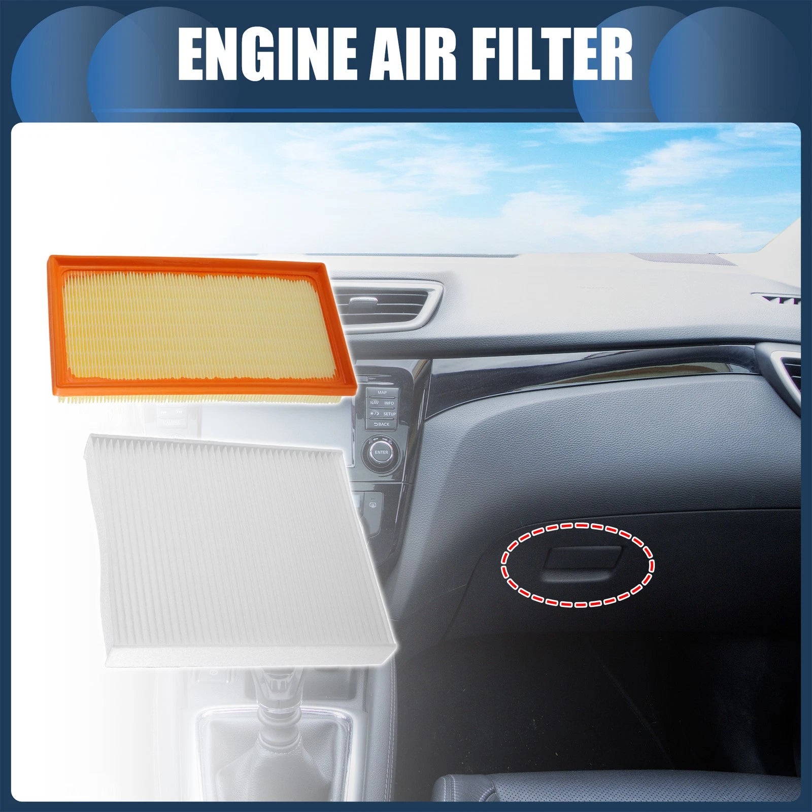 Set of 1 Engine Air Filter No. 17801F0020 for Toyota RAV4 Hybrid (2019–2022)