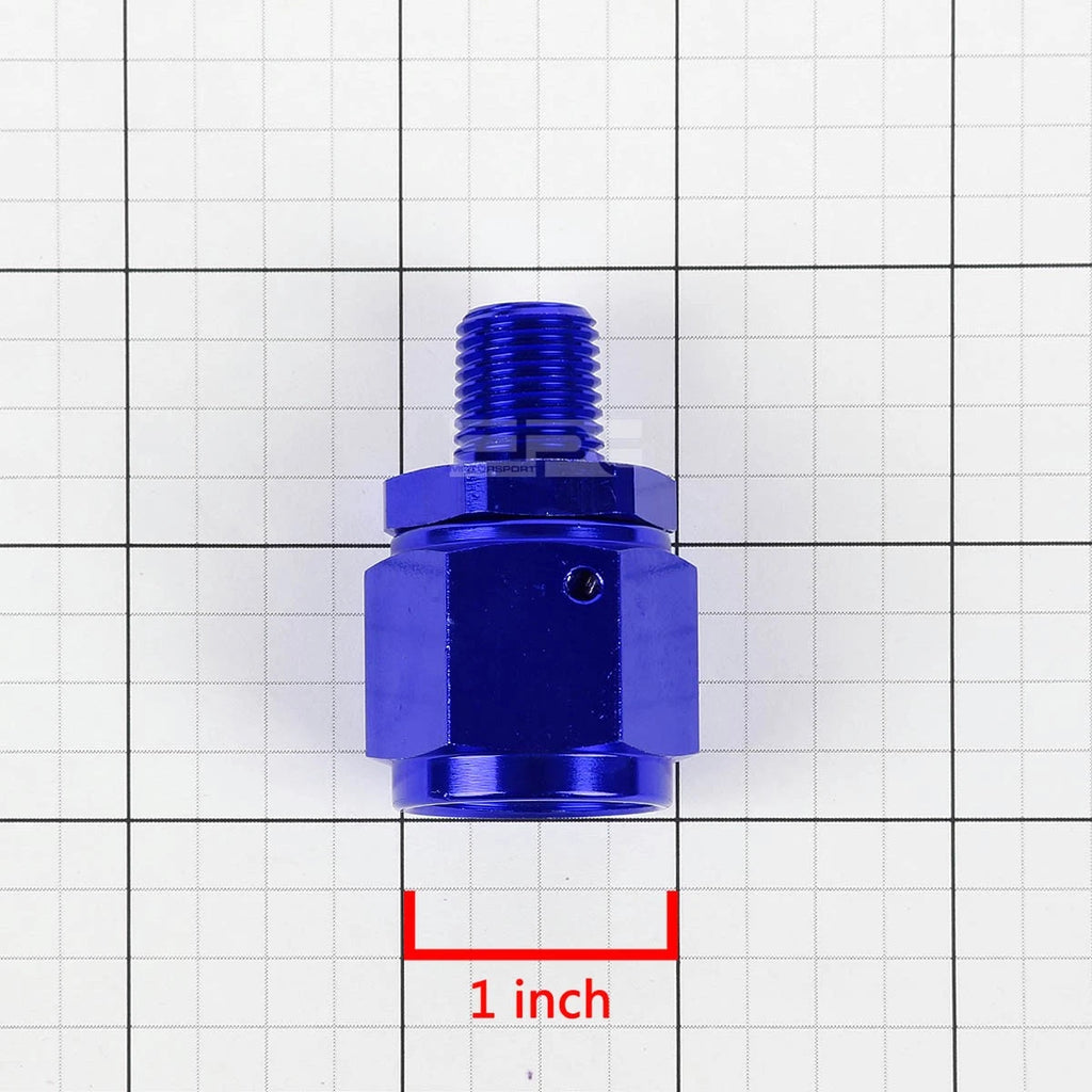 10-AN Female Flare to 1/4" NPT Male Blue Aluminum B-Nut Swivel Coupler Fitting