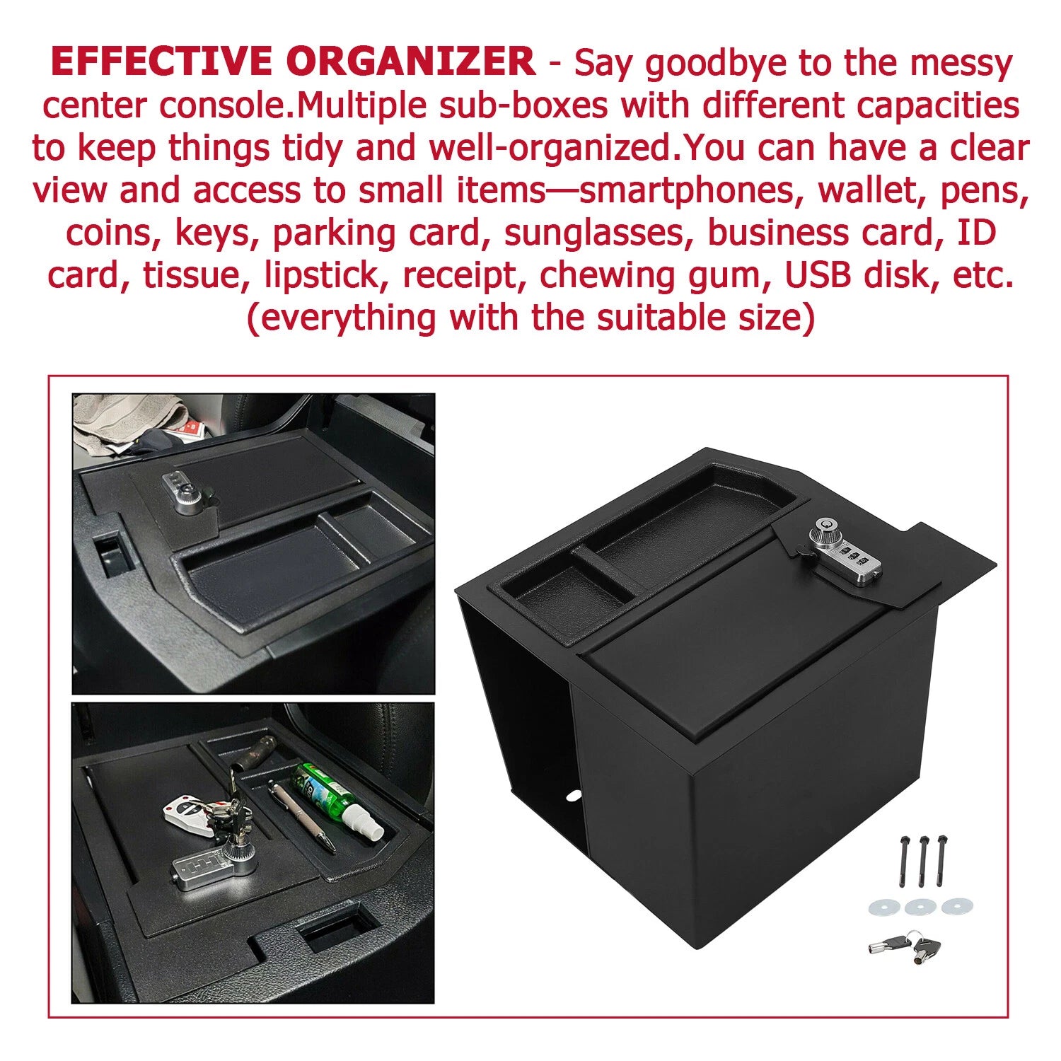 Center Console Safe Box for Toyota Sequoia Tundra (2007-2021)