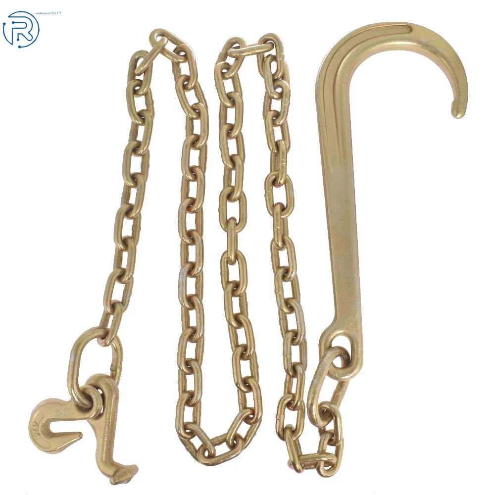 Wrecker Tow Chain for Recovery (6 FT, 15" Axle J Hook)