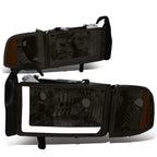 Smoked/Amber Corner LED DRL Headlight for RAM 1500 2500 3500 (1994–2002)