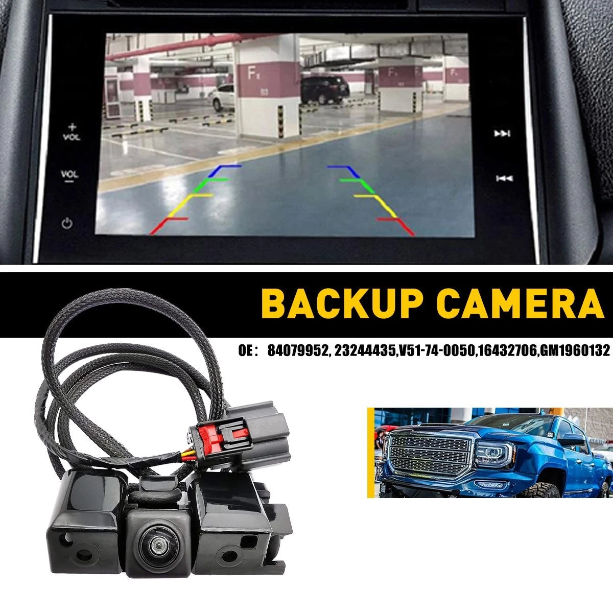 Back Up Camera for Chevy Silverado 1500, GMC Sierra (2014–2019) 84079952