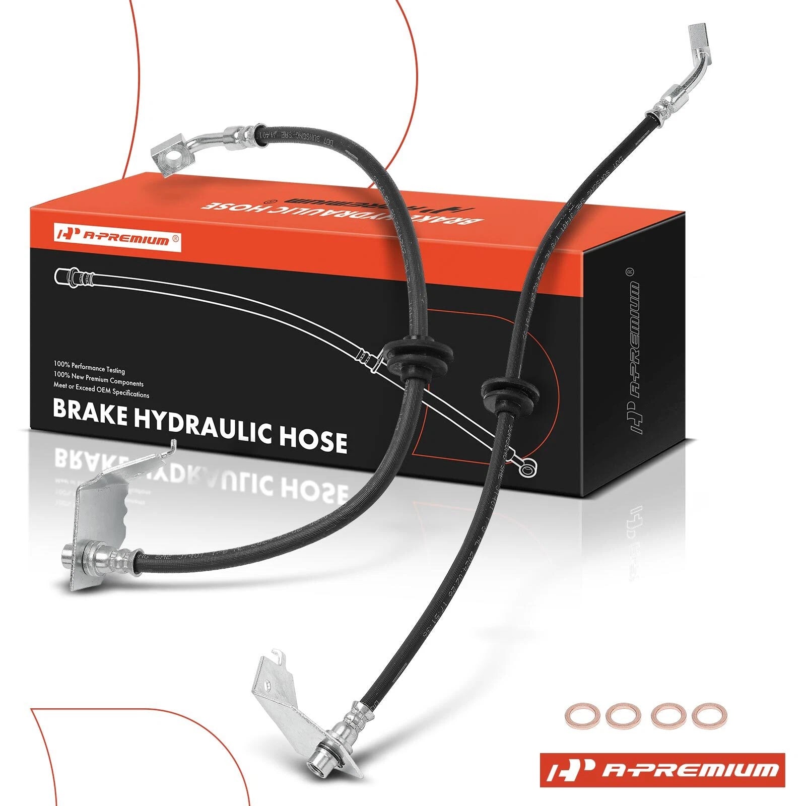 2x Front Brake Hydraulic Hose for Pontiac GTO (2004–2004)