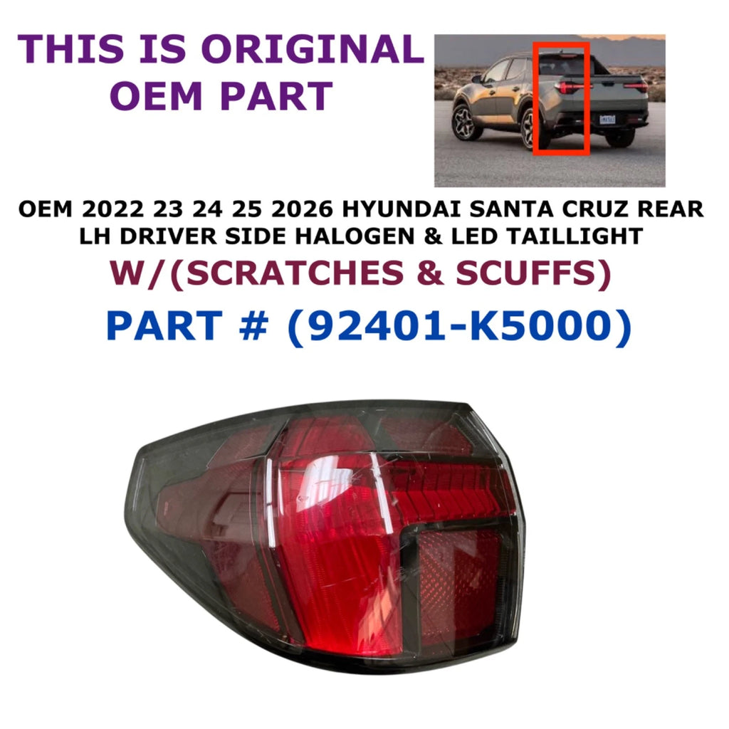 Halogen & LED Taillight for Hyundai Santa Cruz (2022–2026)
